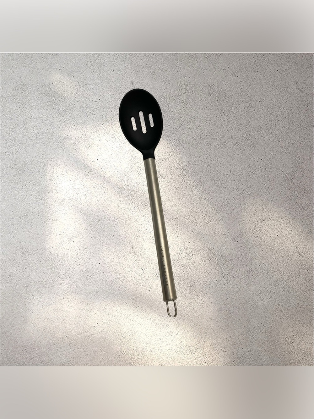 Emeril Lagasse Nylon Slotted Serving Spoon Black Silver Handle Farmhouse Kitchen